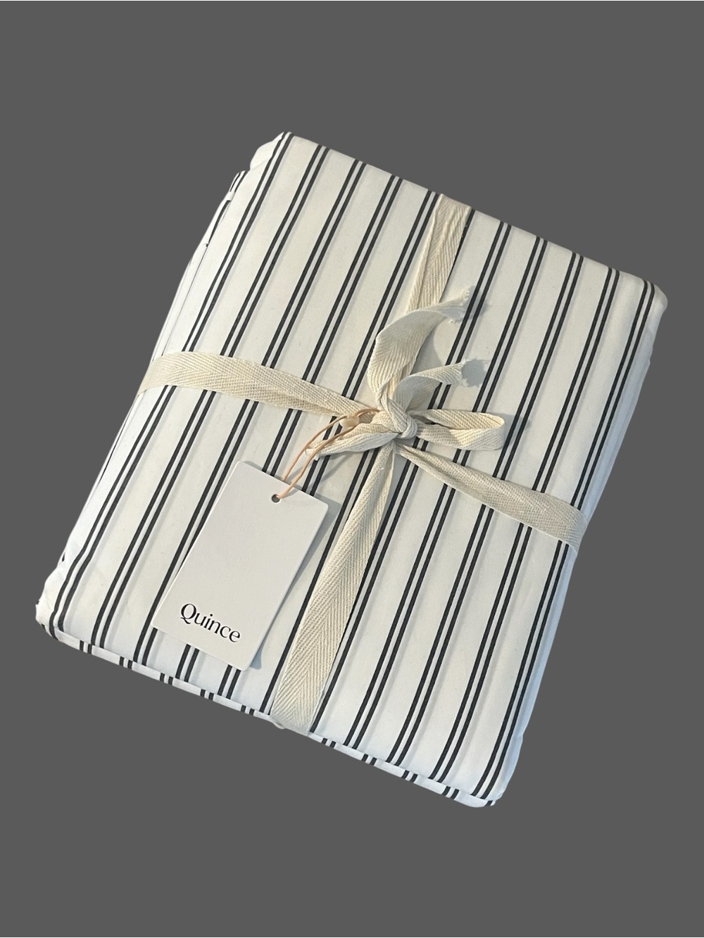Quince Organic Cotton Crisp Double Striped Duvet Set King/Cali. King - Picture 4 of 4